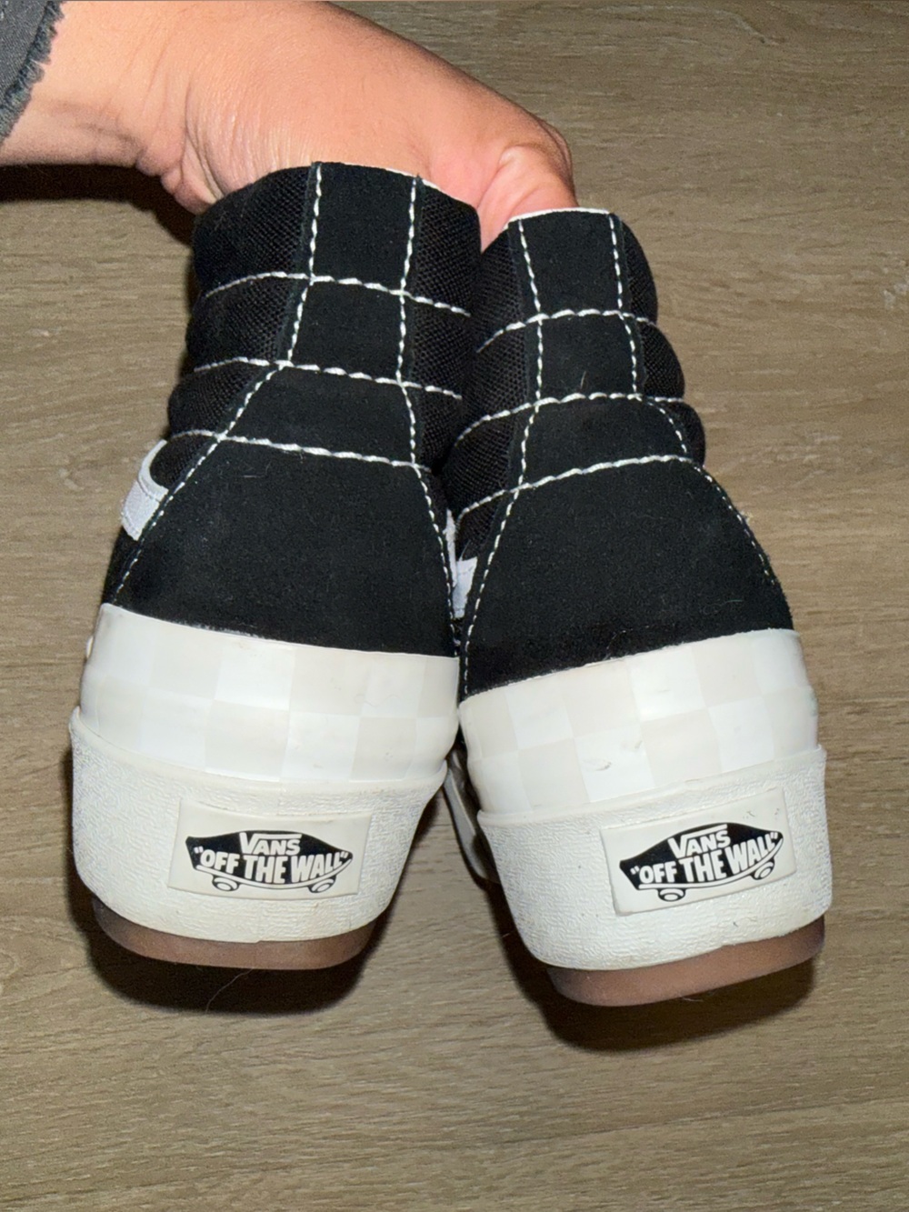 Vans Sk8-Hi Stacked Black, White & Gum Platform Shoes - Picture 5 of 10